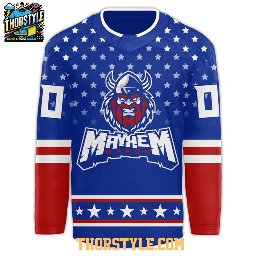 Macon Mayhem Military Night 2026 Us Veteran Personalized Hockey Jersey - Image 2