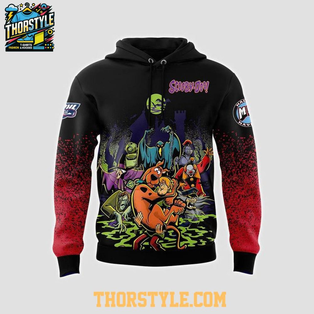 Macon Mayhem Scooby Doo Night 2025-2026 Celebration Hoodie T-Shirt - Image 2