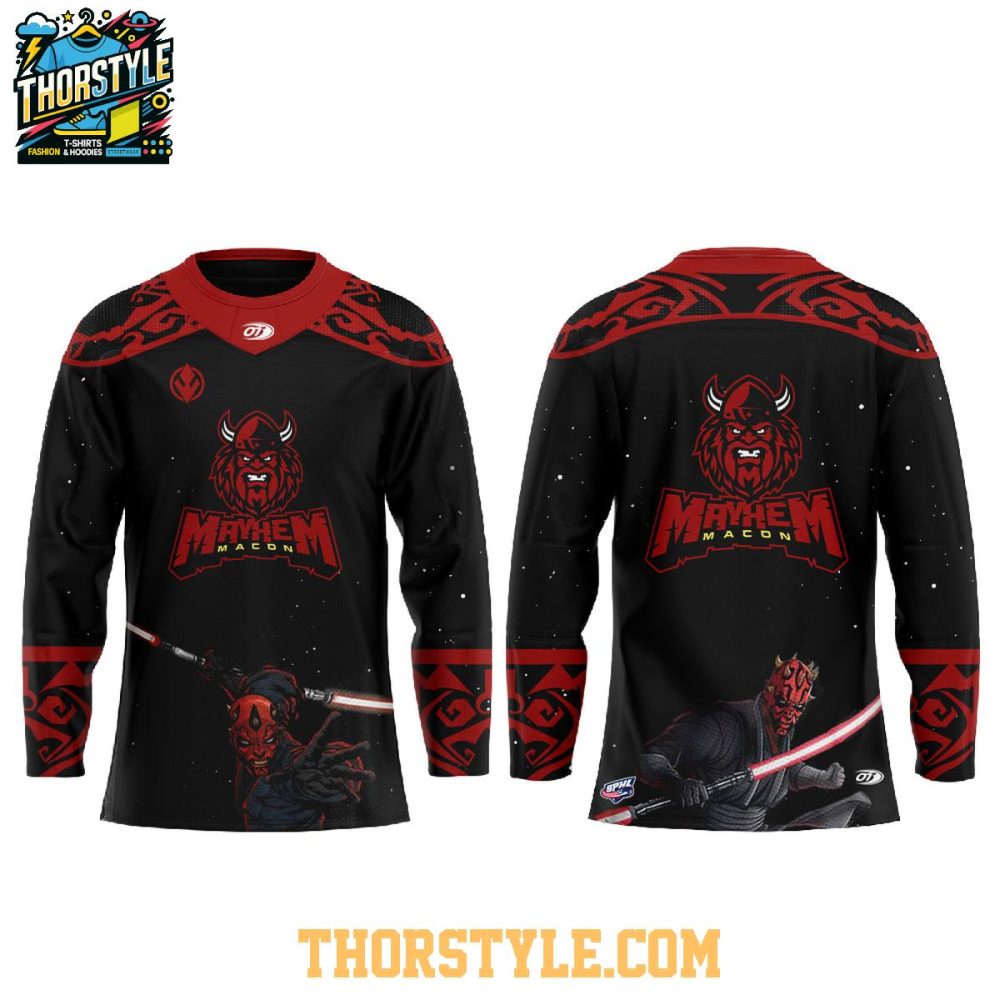 Macon Mayhem Star Wars Night 2026 Dark Side Personalized Hockey Jersey - Image 2
