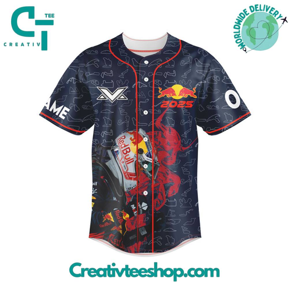 Max Verstappen Red Bull Racing Personalized 2025 Baseball Jersey - Image 2