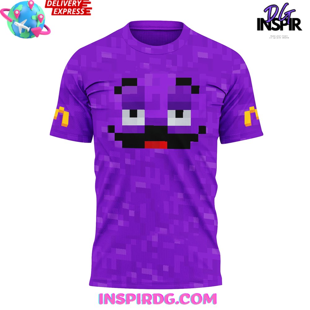 Mcdonald’S X Minecraft Movie Meal Special Grimace T-Shirt - Image 2