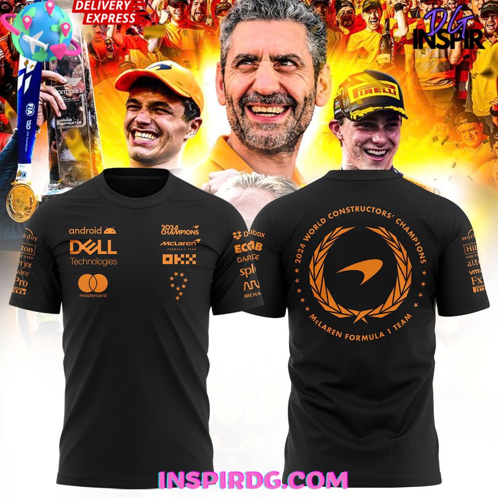 Mclaren Formula F1 Constructors Champions 2024 Black T-Shirt
