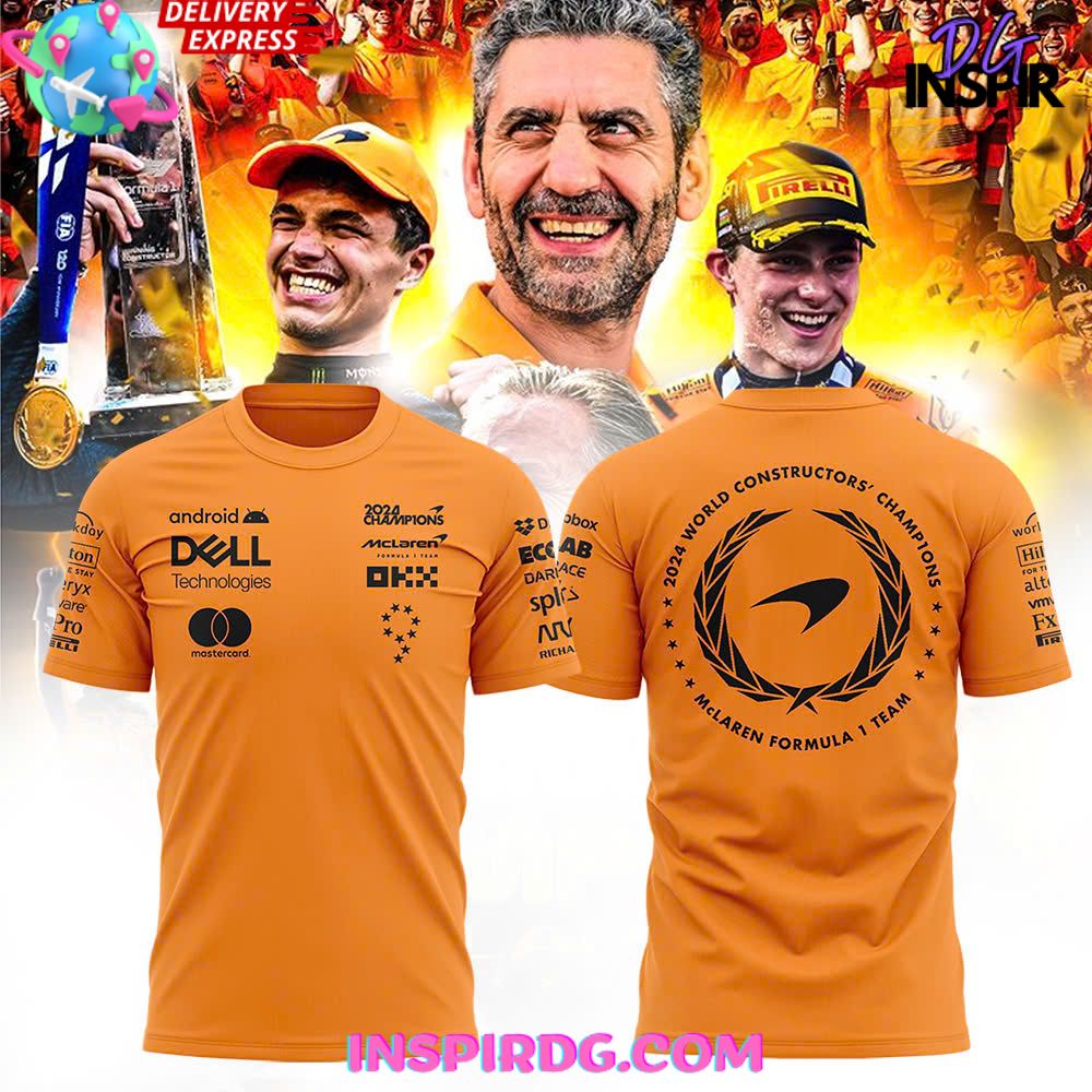 Mclaren Formula F1 Constructors Champions 2024 Orange T-Shirt