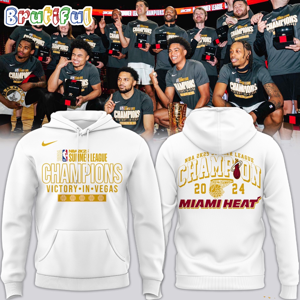 Miami Heat Basketball 2K25 Summer League Champions Victory In Vegas Hoodie Shirt