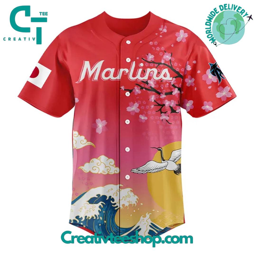 Miami Marlins X Japanese Heritage Special Baseball Jersey - Image 2
