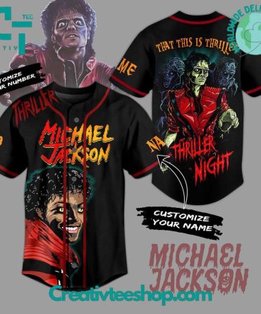 Michael Jackson Thriller Night Custom Name Baseball Jersey