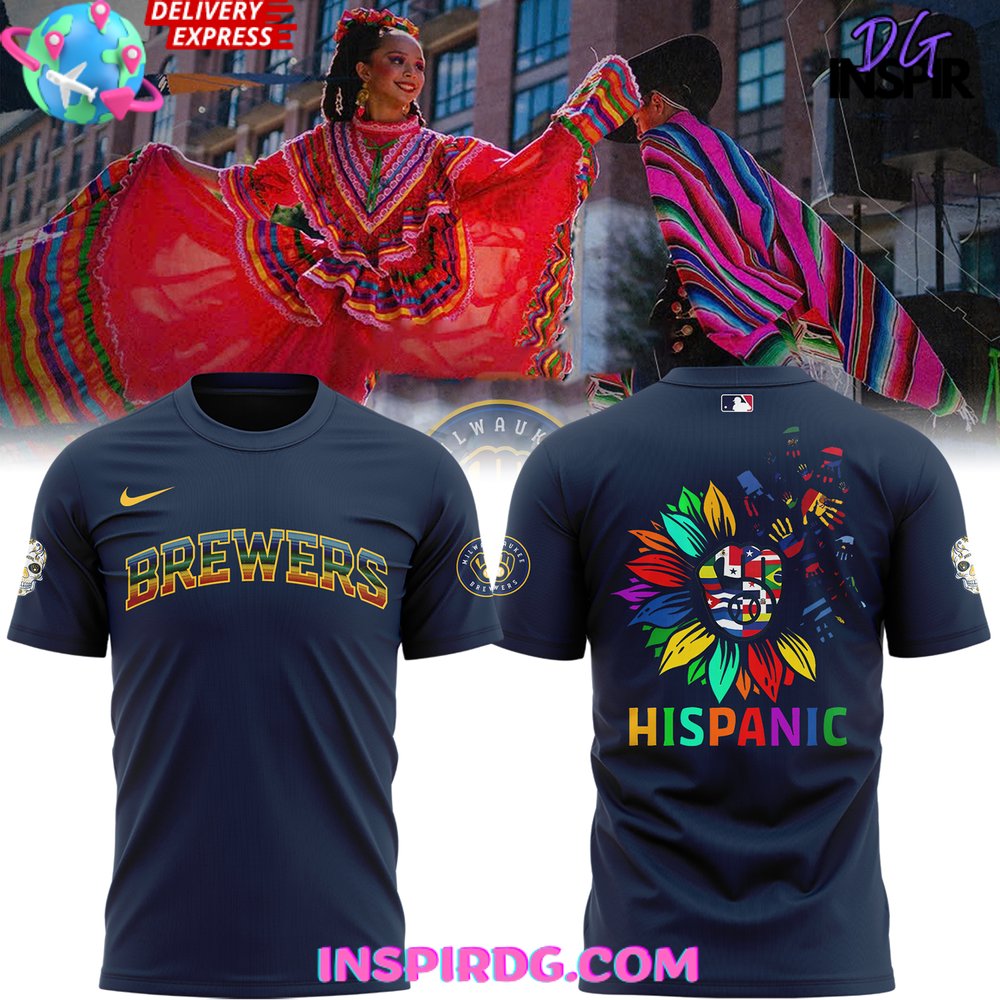 Milwaukee Brewers Hispanic Heritage Month 2024 Navy T-Shirt
