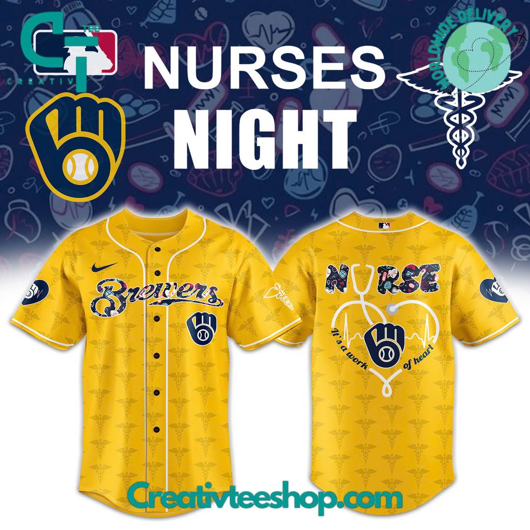 Milwaukee Brewers X Nurses Night Personalized Baseball Jersey - Image 3