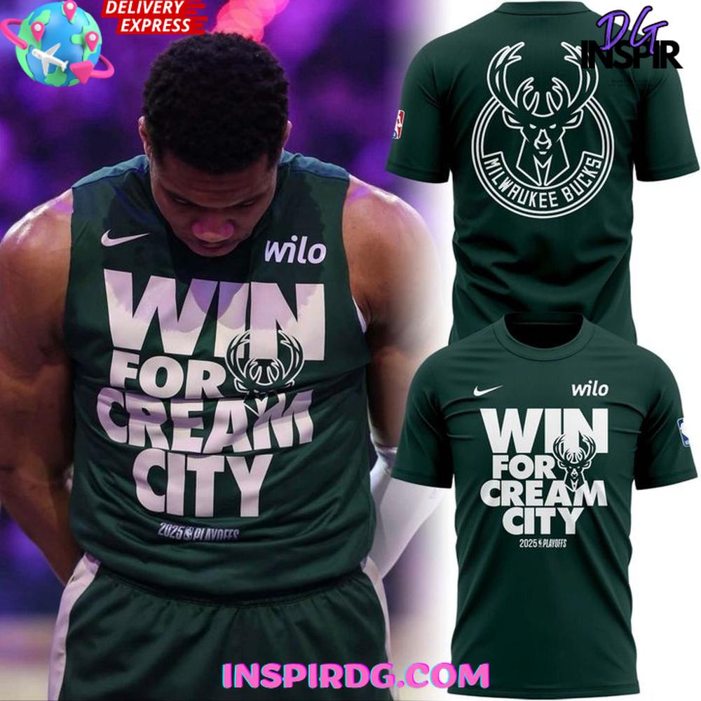 Milwaukee Bucks Win For Cream City 2025 Nba Playoffs T-Shirt