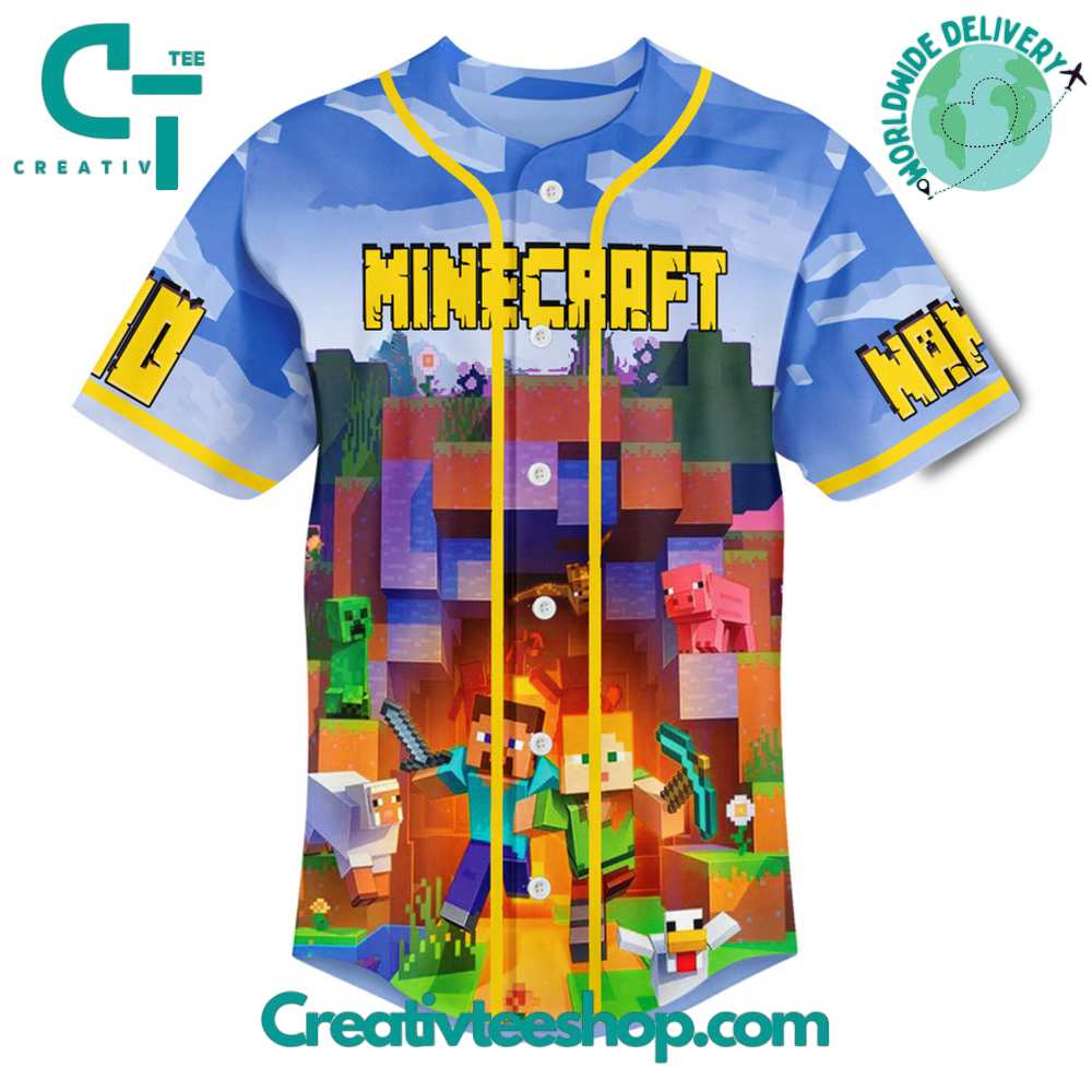 Minecraft To Be Or Not To Be Baseball Jersey - Image 2