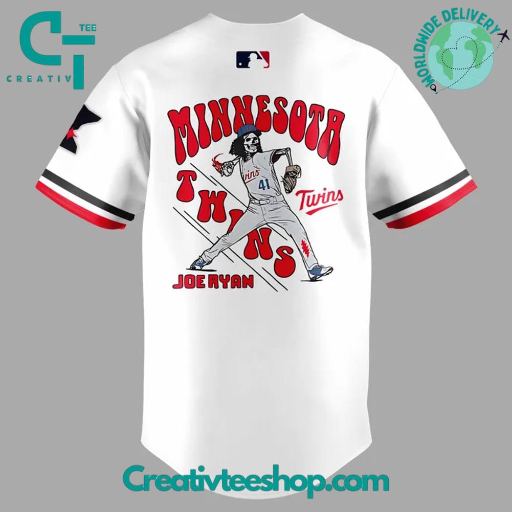 Minnesota Twins Joe Ryan X Homage X Grateful Dead Special Baseball Jersey - Image 3