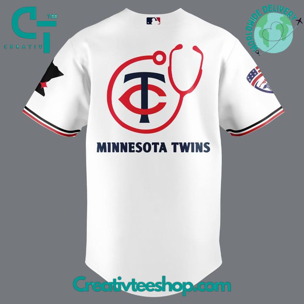 Minnesota Twins Nurses Night Special White Baseball Jersey - Image 3