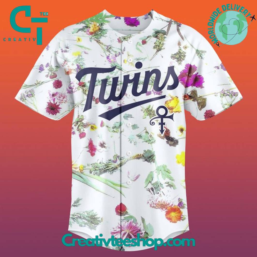 Minnesota Twins Prince Night Flower 2025 Baseball Jersey - Image 2