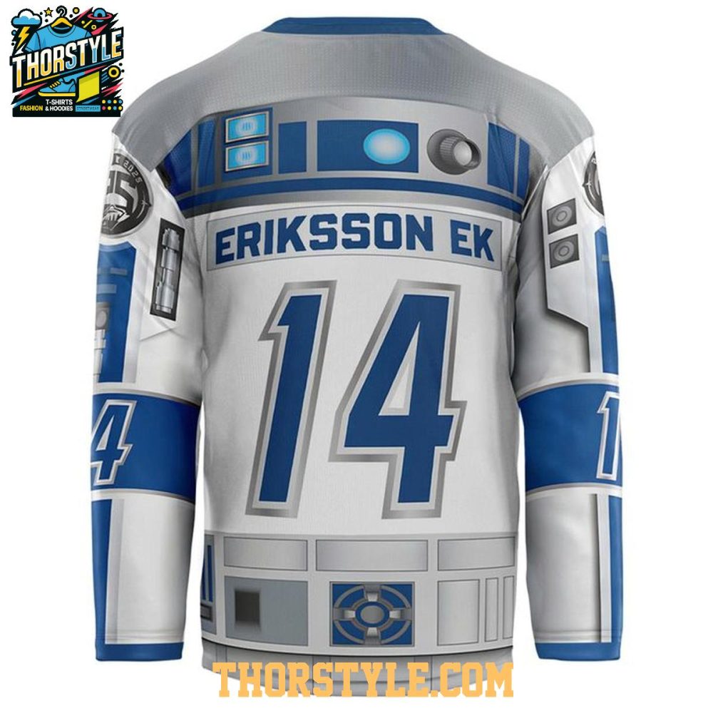 Minnesota Wild 2025 Star Wars Night Eriksson Ek R2-D2 Personalized Hockey Jersey - Image 3