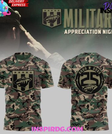 Minnesota Wild Military Appreciation Night 2025 Camo T-Shirt