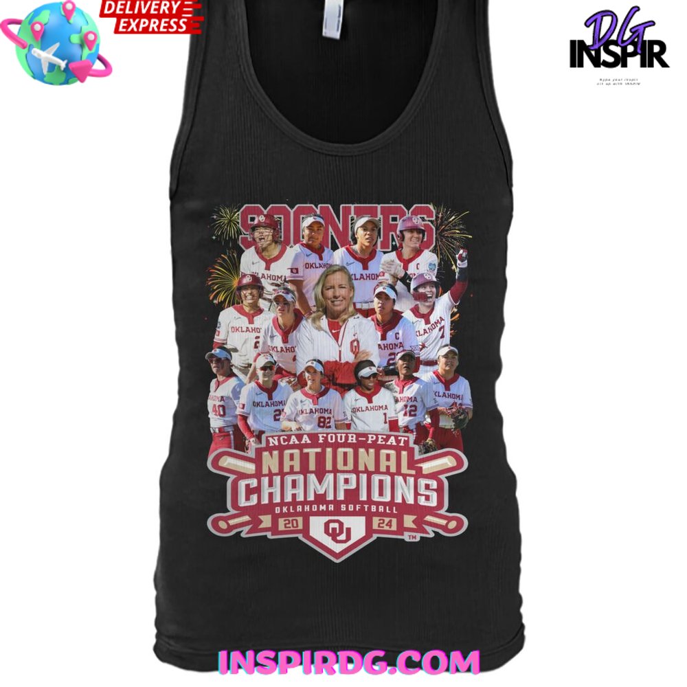 Ncaa Fourpeat National Champions Oklahoma Softball Shirt - Image 3