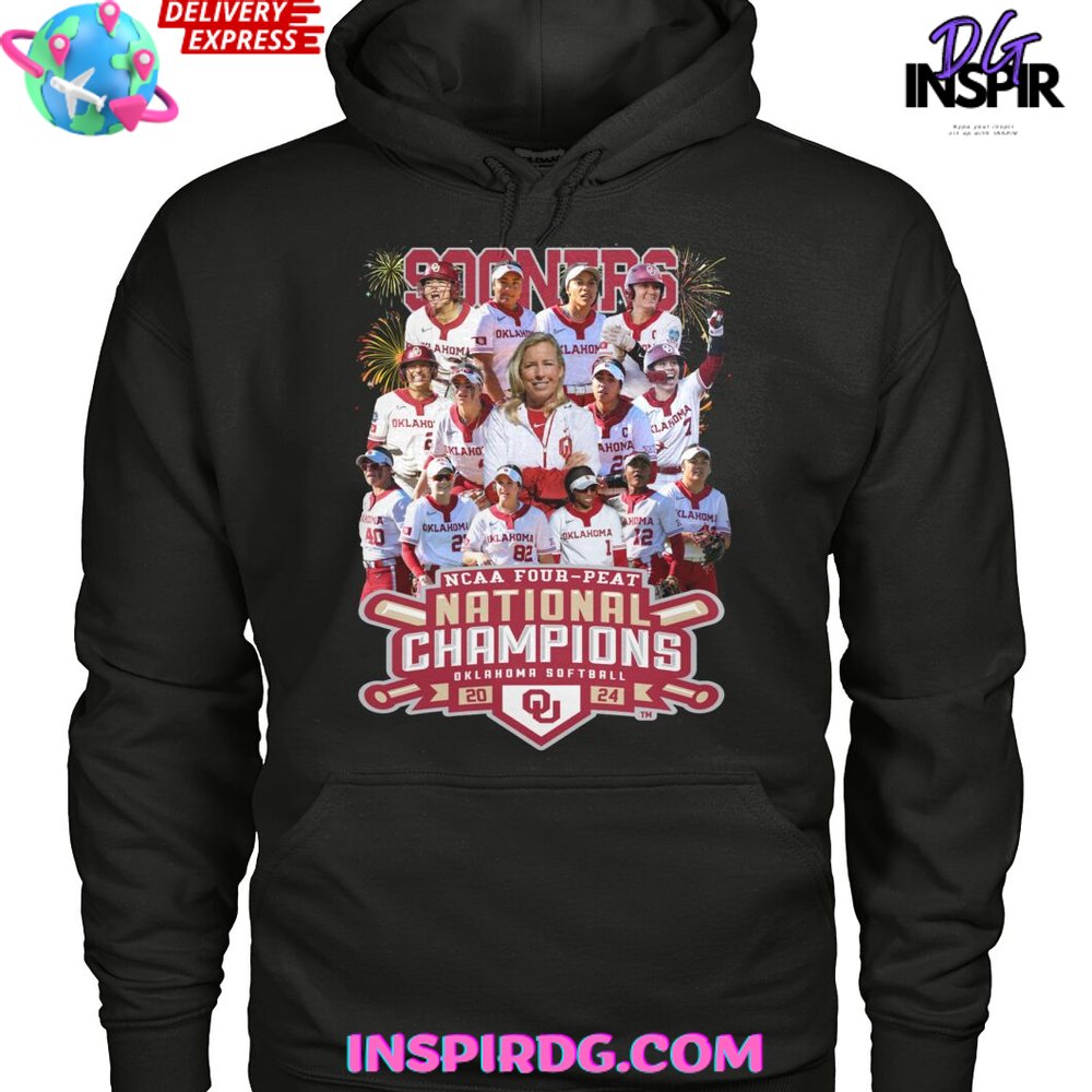 Ncaa Fourpeat National Champions Oklahoma Softball Shirt - Image 4