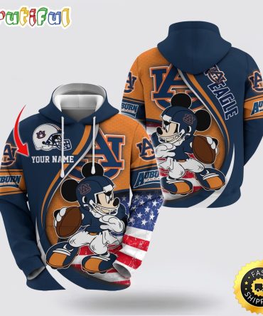 Ncaa Auburn Tigers Hoodie Mickey Mouse 100 Year Anniversary