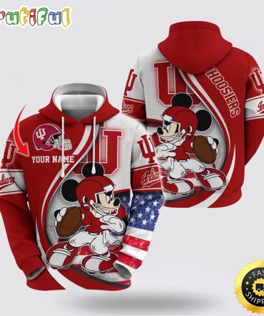Ncaa Indiana Hoosiers Hoodie Mickey Mouse 100 Year Anniversary