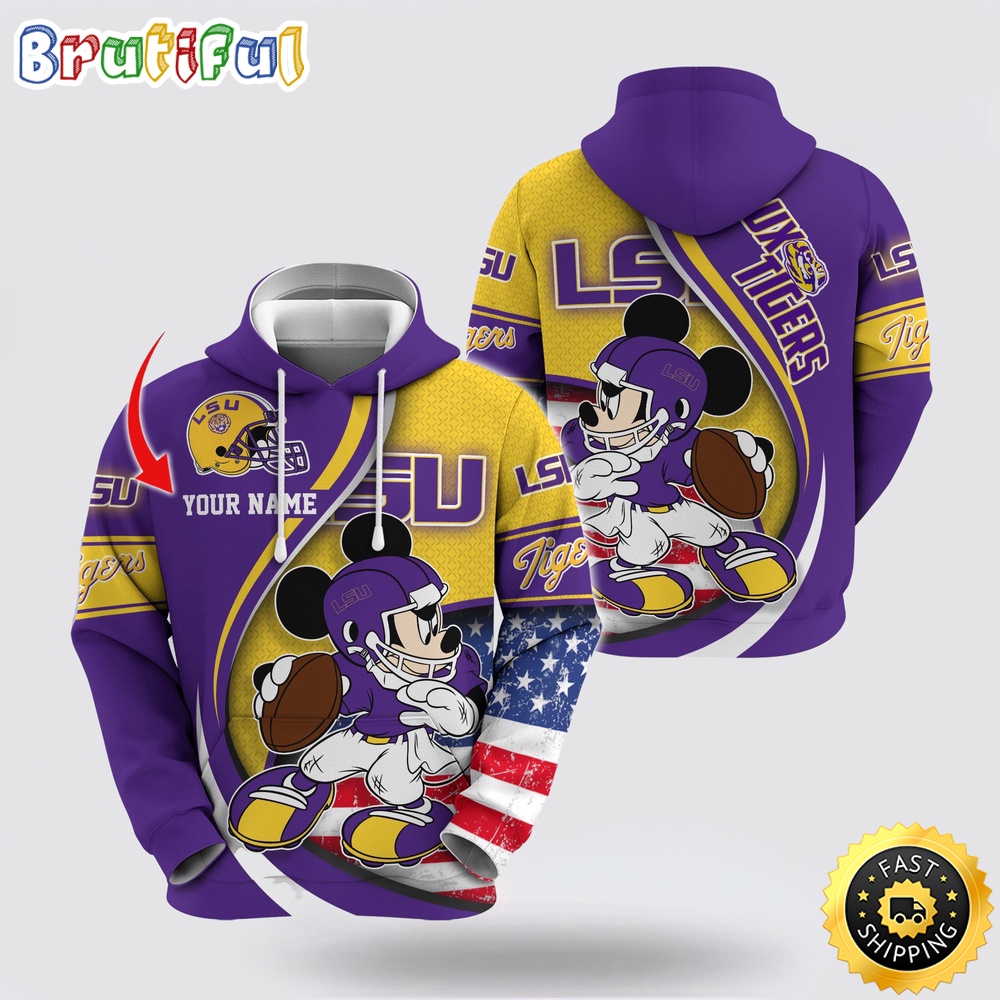 Ncaa Lsu Tigers Hoodie Mickey Mouse 100 Year Anniversary