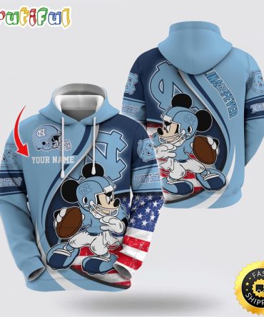 Ncaa North Carolina Tar Heels Hoodie Mickey Mouse 100 Year Anniversary