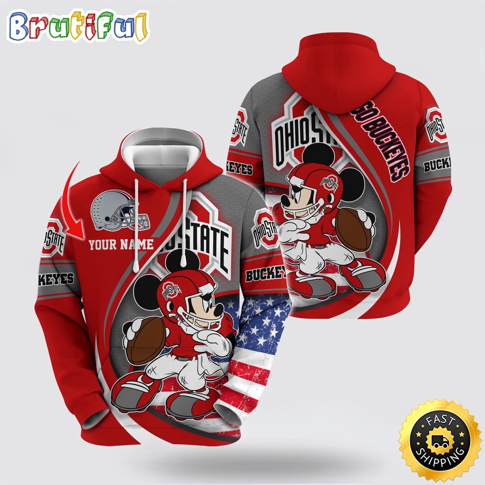 Ncaa Ohio State Buckeyes Hoodie Mickey Mouse 100 Year Anniversary