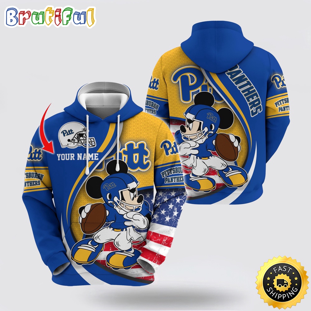 Ncaa Pittsburgh Panthers Hoodie Mickey Mouse 100 Year Anniversary