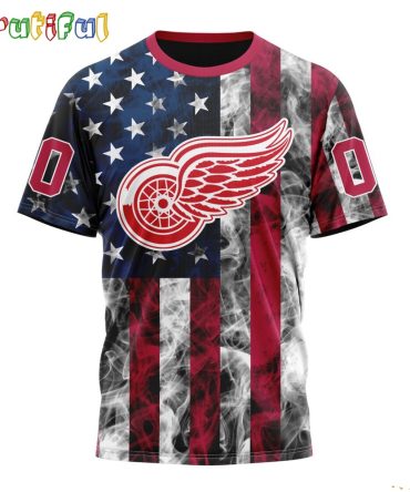 Nhl Detroit Red Wings Happy Independence Day The 4Th Of July 3D T Shirt