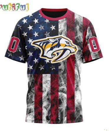 Nhl Nashville Predators Happy Independence Day The 4Th Of July 3D T Shirt
