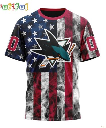 Nhl San Jose Sharks Happy Independence Day The 4Th Of July 3D T Shirt