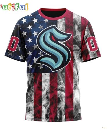 Nhl Seattle Kraken Happy Independence Day The 4Th Of July 3D T Shirt