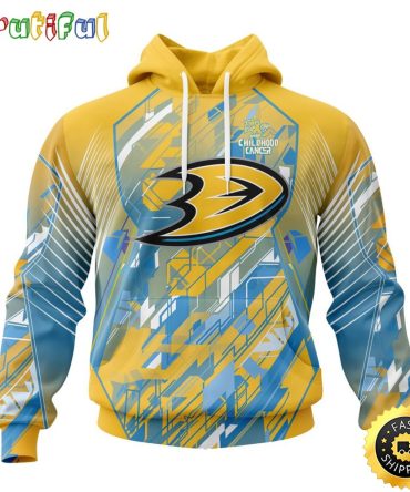 Nhl Anaheim Ducks All Over Print 3D Hoodie Fearless Against Childhood Cancers Show Team Spirit