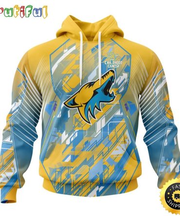 Nhl Arizona Coyotes All Over Print 3D Hoodie Fearless Against Childhood Cancers Show Team Spirit