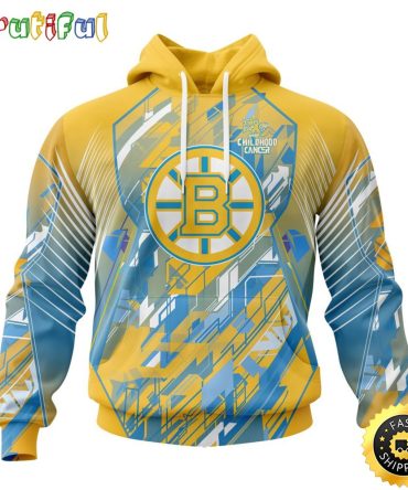 Nhl Boston Bruins All Over Print 3D Hoodie Fearless Against Childhood Cancers Show Team Spirit