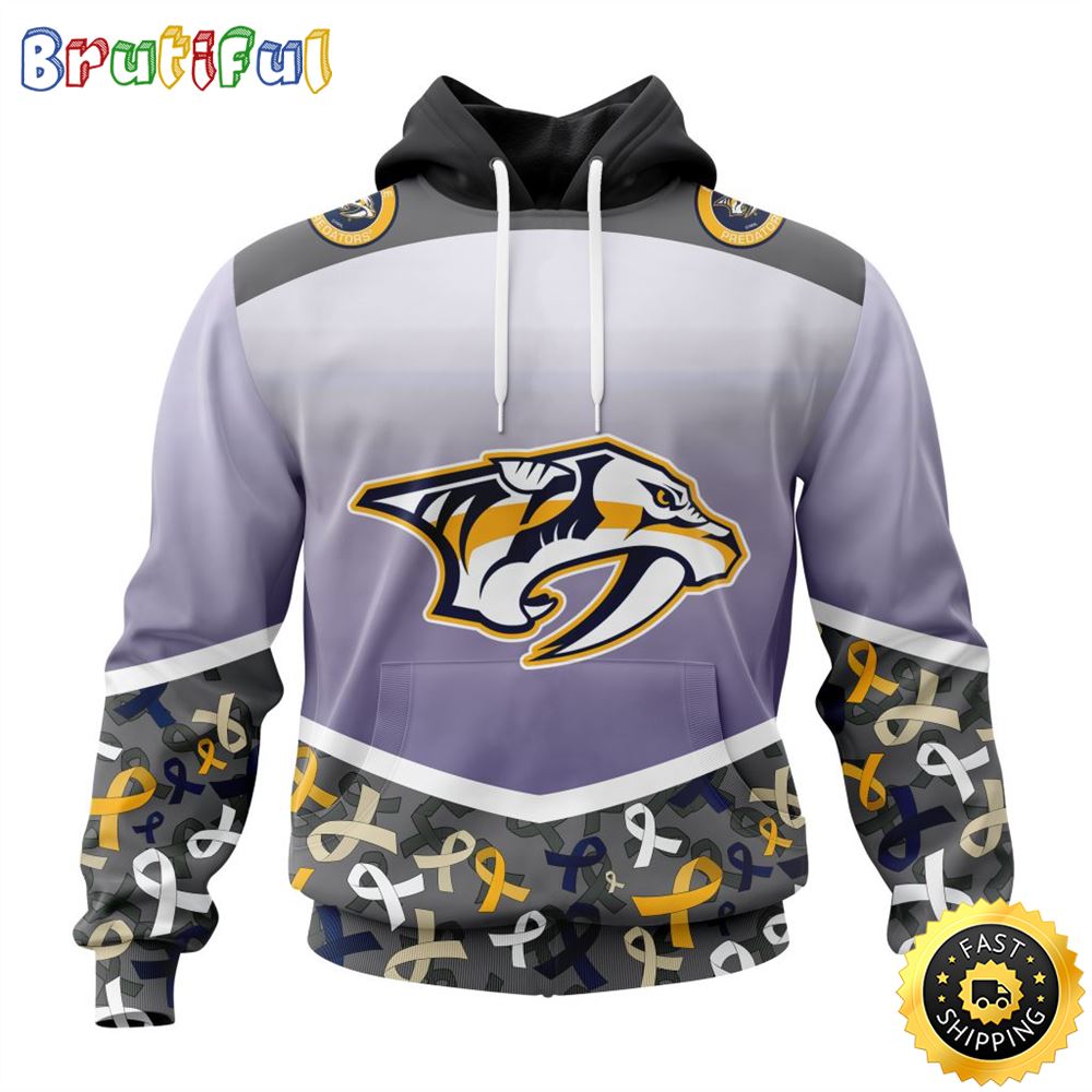 Nhl Nashville Predators Specialized Sport Fights Again All Cancer All Over Print 3D Hoodie Unisex Hoodie