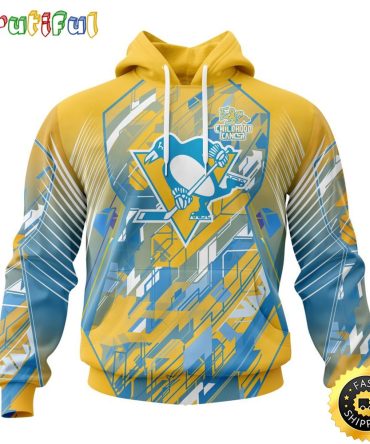 Nhl Pittsburgh Penguins All Over Print 3D Hoodie Fearless Against Childhood Cancers Show Team Spirit