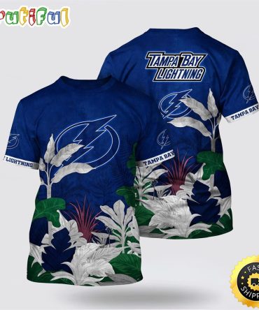 Nhl Tampa Bay Lightning All Over Print T Shirt Tropical Forest Motifs Summer T Shirt
