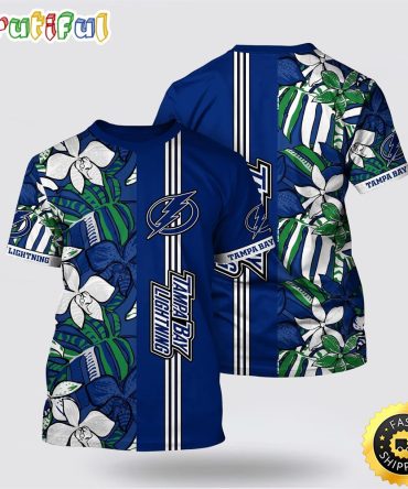 Nhl Tampa Bay Lightning All Over Print T Shirt Tropical Tropical Forest Floral Pattern Summer T Shirt