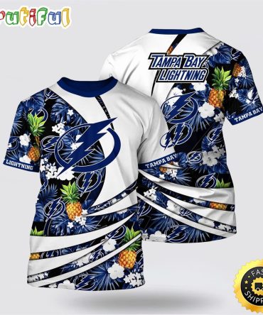 Nhl Tampa Bay Lightning All Over Print T Shirt With Tropical Pineapple Summer T Shirt