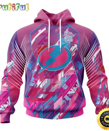Nhl Tampa Bay Lightning I Pink I Can Fearless Again Breast Cancer All Over Print 3D Hoodie Unisex Hoodie Tshirt Sweatshirt