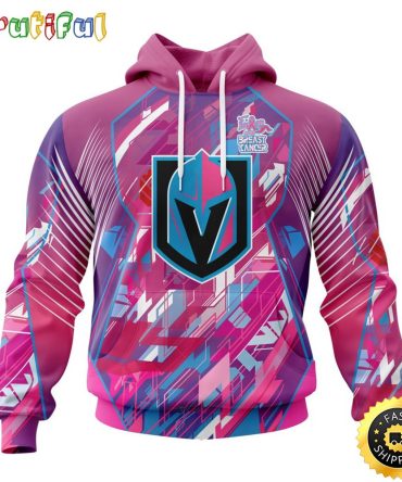 Nhl Vegas Golden Knights I Pink I Can Fearless Again Breast Cancer All Over Print 3D Hoodie Unisex Hoodie Tshirt Sweatshirt