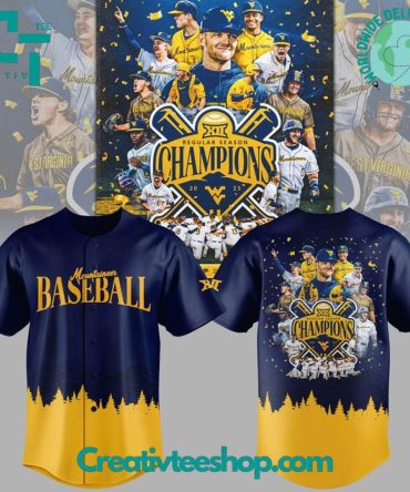 West Virginia Mountaineers Big 12 Regular Season Champions Baseball Jersey