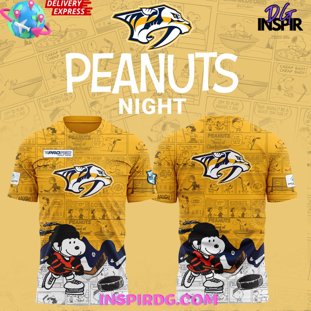 Nashville Predators 75Th Anniversary Of Peanuts T-Shirt