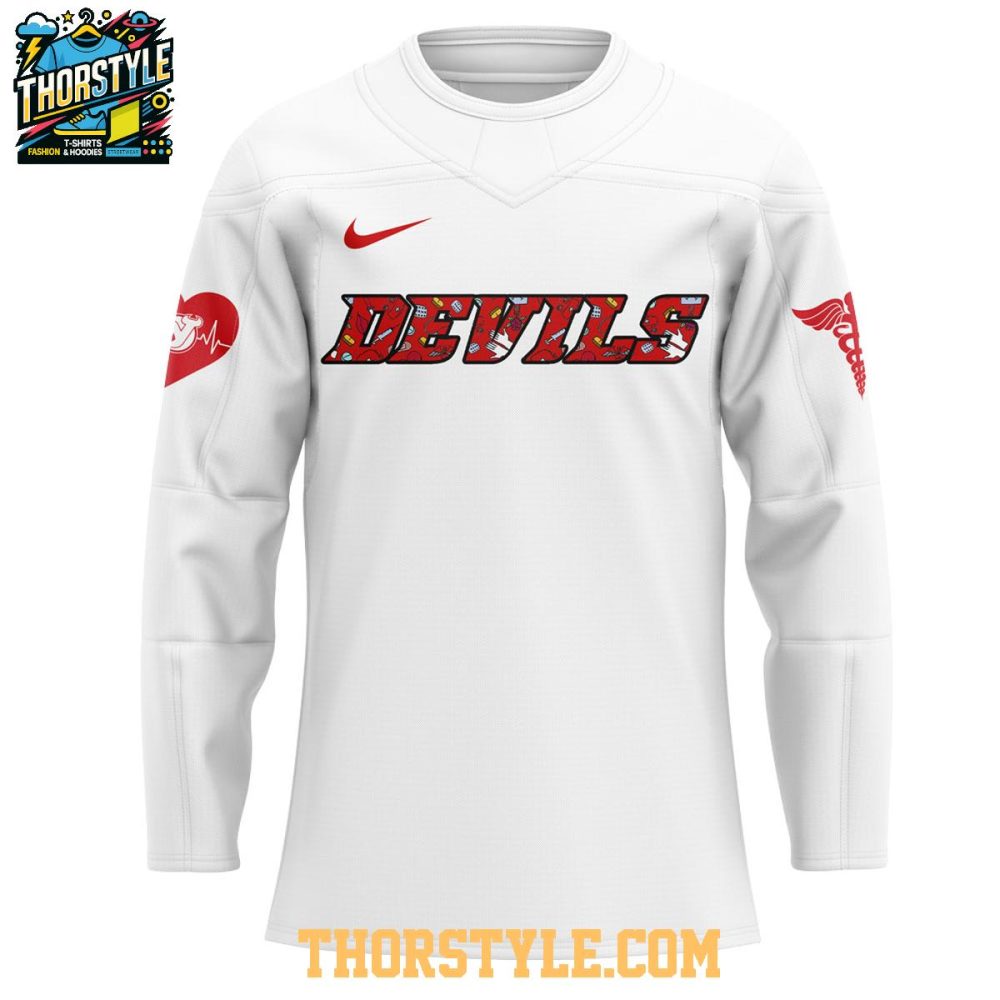 New Jersey Devils Nurses Appreciation Work Of Heart 2025 Hockey Jersey - Image 2