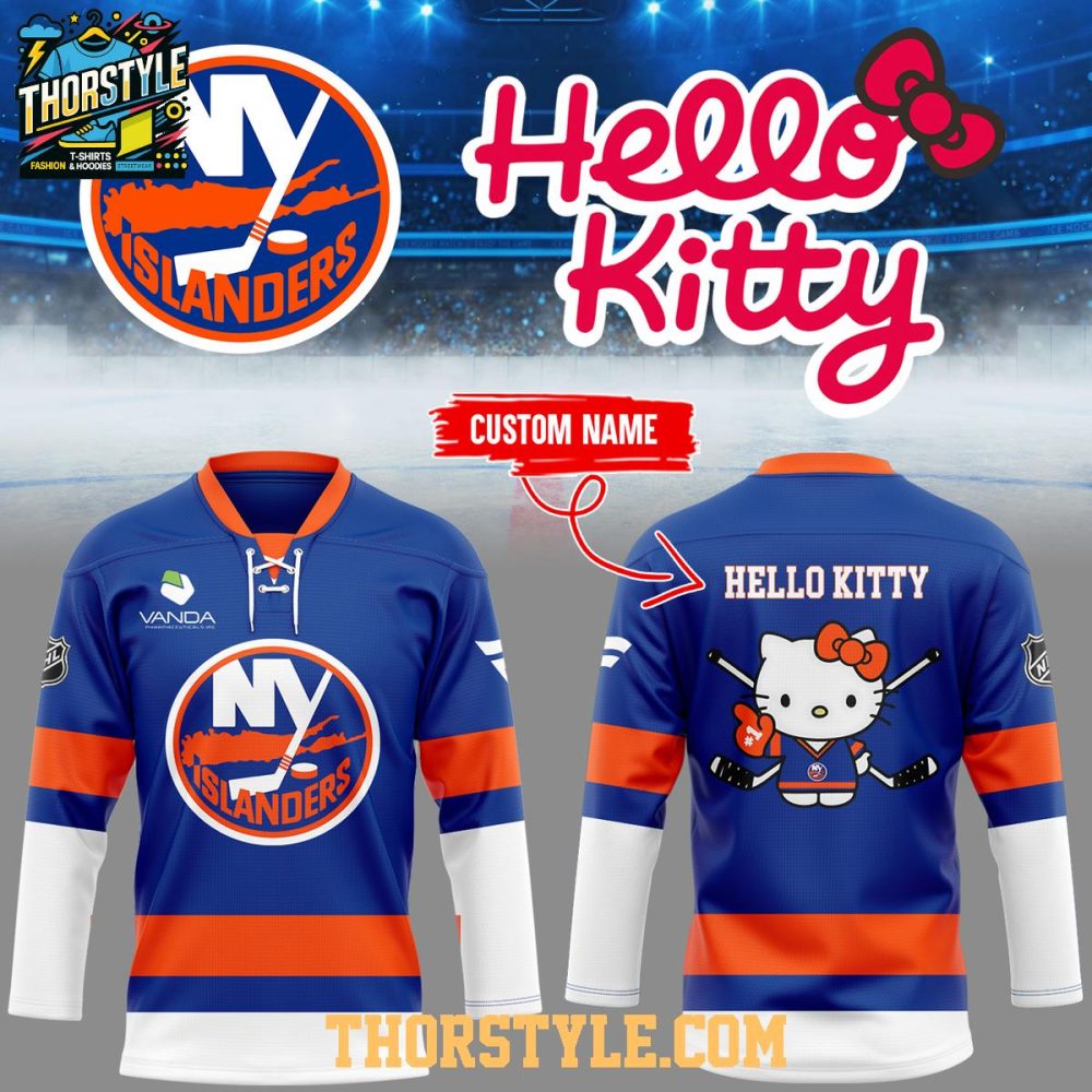 New York Islanders Hello Kitty Night 2025-2026 Personalized Hockey Jersey