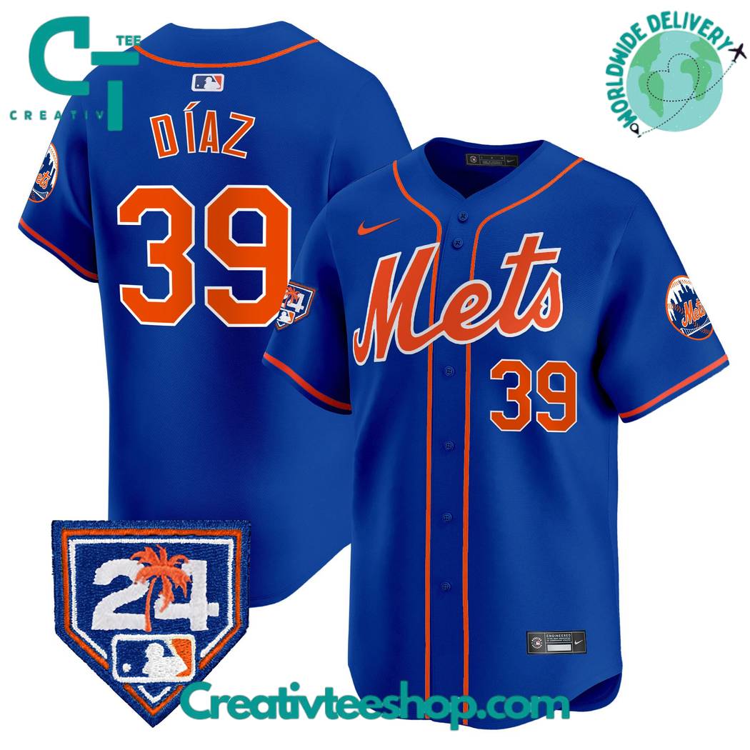 New York Mets 2024 Spring Training Vapor Premier Royal Blue Baseball Jersey - Image 2