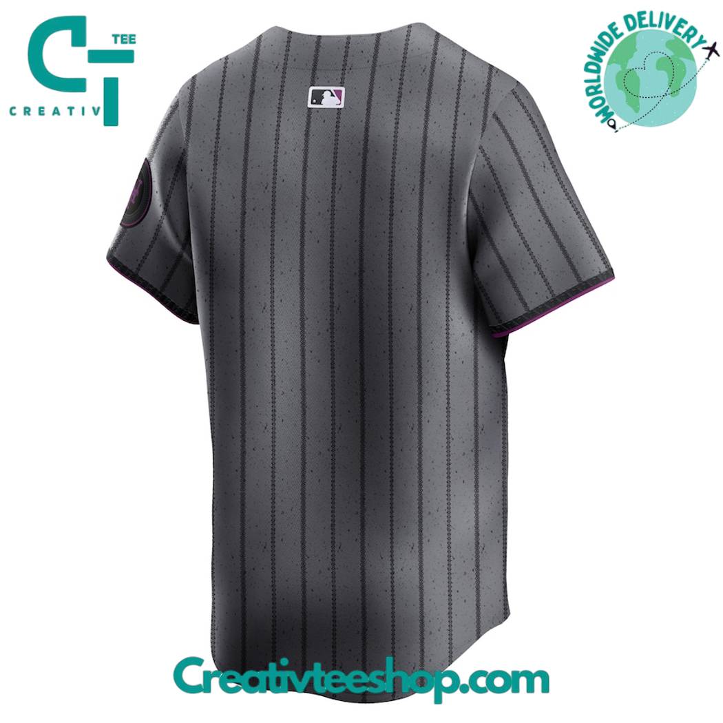 New York Mets Graphite 2024 City Connect Baseball Jersey - Image 3