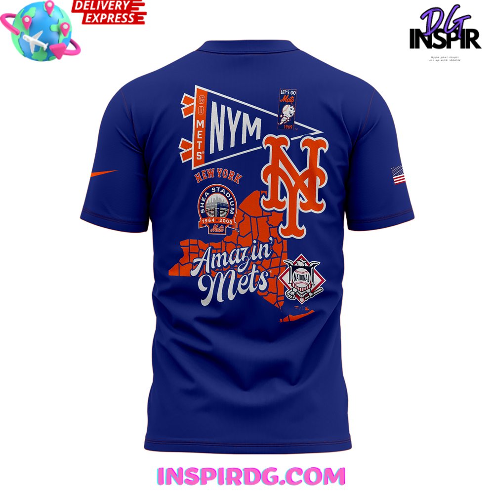New York Mets Never Stop Fighting For America T-Shirt - Image 3