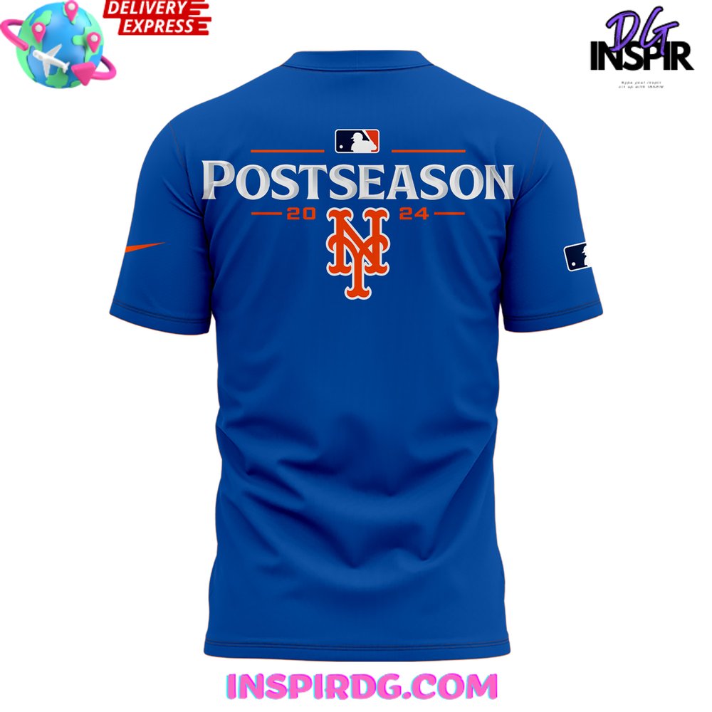 New York Mets October Ready 2024 Blue T-Shirt - Image 3