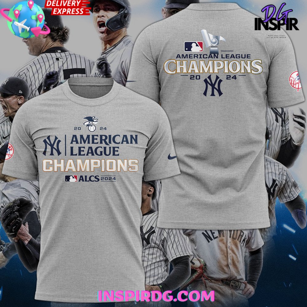 New York Yankees American League Champions 2024 Grey T-Shirt